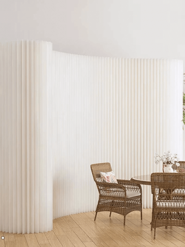 Creative Home Decor Movable White Brown Black Organ Paper Wall Screen Room Dividers Office Partition Removable Folding Baffle in white
