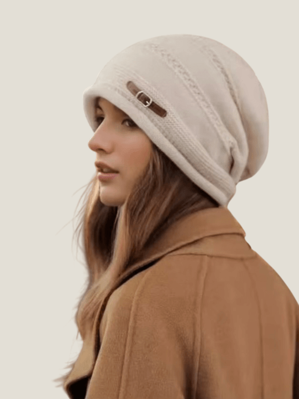 Women’s woman womens Men’s man mens Unisex Genflex Gender Neutral Genderfluid Knitted Slouch Beanie pile Hat Winter Warm Stretchy Comfortable Fit for Cold Weather Outdoor Activities Design​ Skullies & Beanies headwear in beige