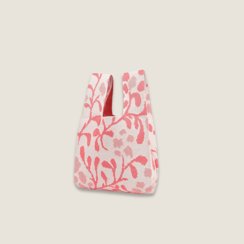 Floral Retro woman women’s High-End Fashion Daisy Flowers design Style Exquisite Pattern Wrist Handbag, Durable and Wear-Resistant Knitted Fabric Can Be Used for a Long Time, Suitable for All Seasons, Can Be Used by Women for Travel, Vacation, Walking and Shopping Bags in pink with white