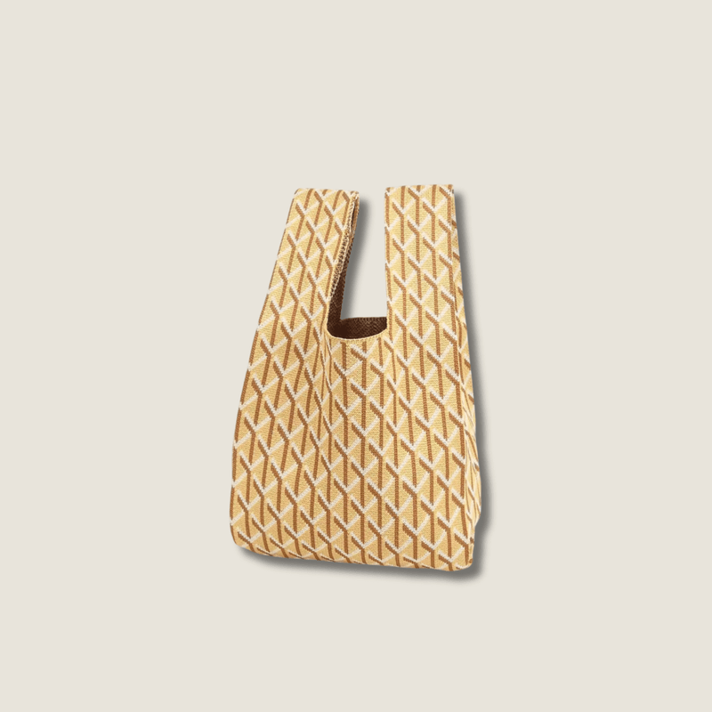 Geo Retro woman women’s High-End Fashion geometric design Style Exquisite Pattern Wrist Handbag, Durable and Wear-Resistant Knitted Fabric Can Be Used for a Long Time, Suitable for All Seasons, Can Be Used by Women for Travel, Vacation, Walking and Shopping Bags in yellow with orange multi color