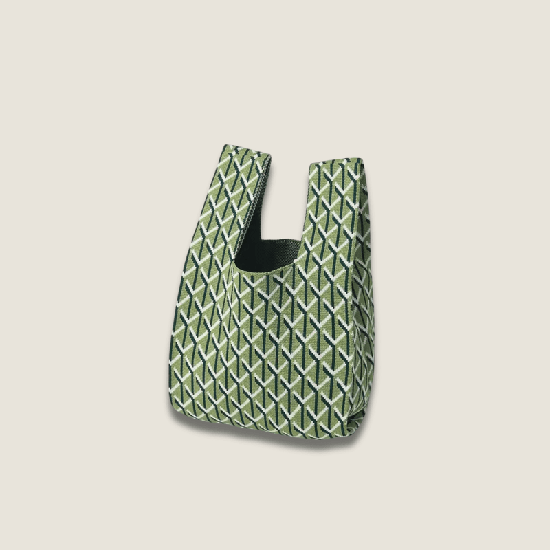 Geo Retro woman women’s High-End Fashion geometric design Style Exquisite Pattern Wrist Handbag, Durable and Wear-Resistant Knitted Fabric Can Be Used for a Long Time, Suitable for All Seasons, Can Be Used by Women for Travel, Vacation, Walking and Shopping Bags in green with white multi color