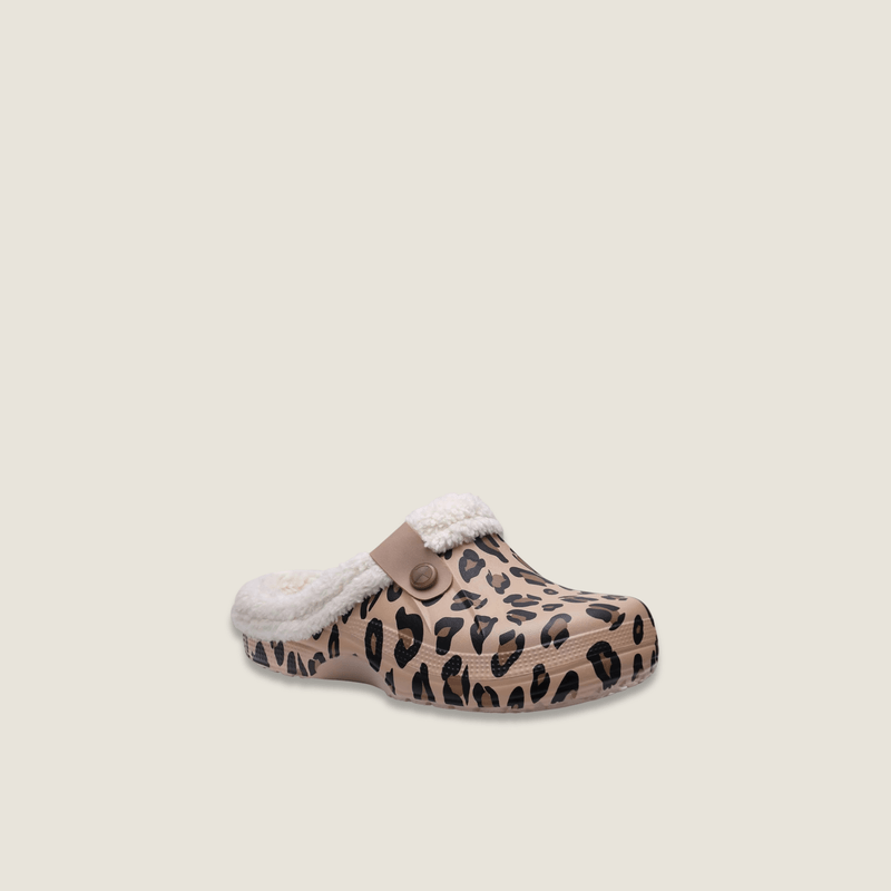 Men’s man mens petite-, tall-, plus-, size Kidmi Fashion Winter Fuzzy Garden Soft Waterproof indoor and outdoor Anti-skid House Fur  clogs Shoes in brown leopard print design