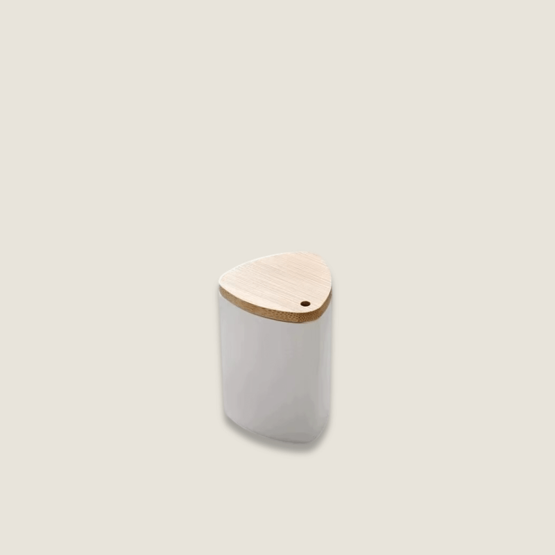 Elegant Toothpick box Hotel restaurant High-end pure white plastic Nanzhu wood cover toothpicks holder tabletop serveware utensil with brown wooden style lid