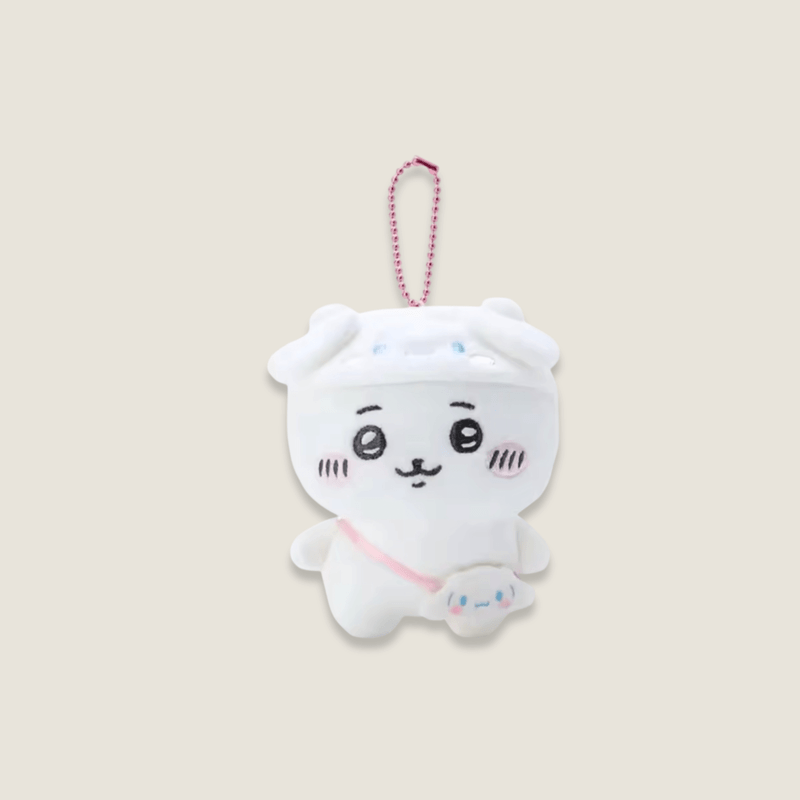 Soft Plush Chiikawa Co-branded Self-deprecating Bear Chiikawa Sanrio Characters Jiikawa Pendant Cute Jiyi Xiaohachi Usaki Bedroom Ornaments Doll toys Bag charms in white with yellow