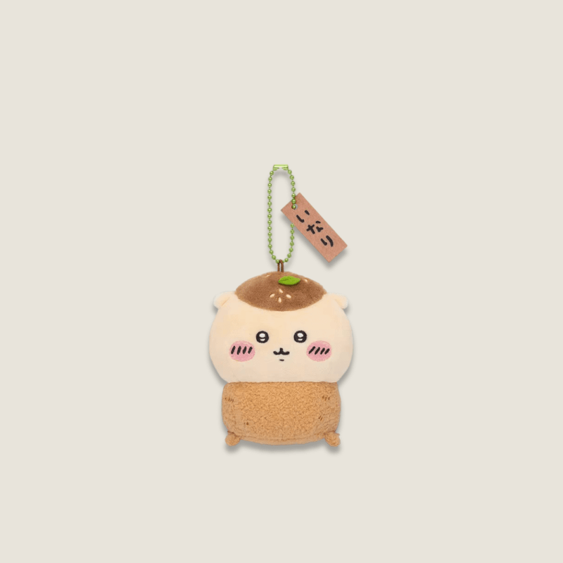 Sanrio Kawaii Girls Cartoon Plush Fried tofu Abura-Age Kurimanju Chiikawa sushi food series Pendant Keychain Charm Decorations Children's Toys Exquisite Gifts in white with brown