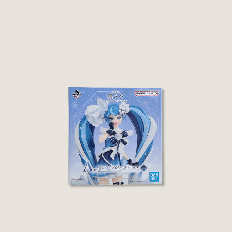 Japanese BANDAI Ichiban Anime Hatsune Miku KUJI ~SNOW MIKU~ Third Season A Reward SNOW MIKU ~2025~ PVC 18CM Anime Action Figures character figurine in blue with multi with stand