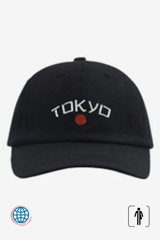 Japanese Tokyo city embroidery baseball cap 100% cotton adjustable pure black fashion men women hip hop snapback hat Men's Japan Baseball Caps Trending