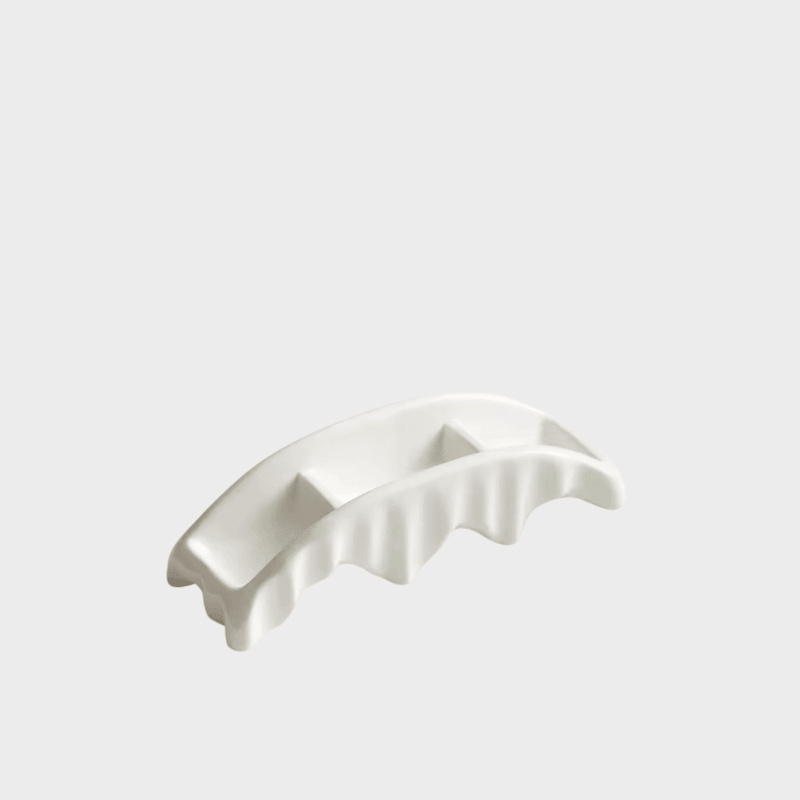 Creative Arch Bridge Shape Ceramic Snack Appetizer Dessert Sushi Plate 3 Grids Snack Plates condiment Dishes Cuisine Tableware Dishes in white