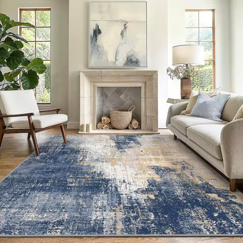 Norway Scandinavia Scandinavian Norwegian Nordic Abstract style for Office Living Room Bedroom Washable Floor Lounge Large Modern Home Decoration Area Rugs Carpets Mats in blue multi color