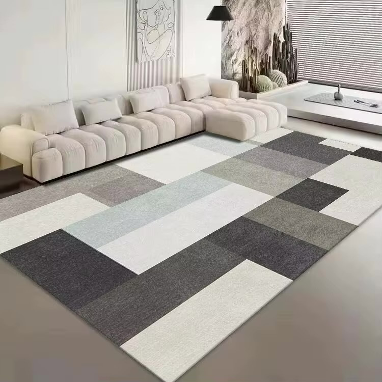 Norway Scandinavia Scandinavian Norwegian Nordic Minimalist style for Office Living Room Bedroom Washable Floor Lounge Large Modern Home Decoration Minimalism Area Rugs Carpets Mats in black, with multi Gray grey light sky blue, beige color and trim