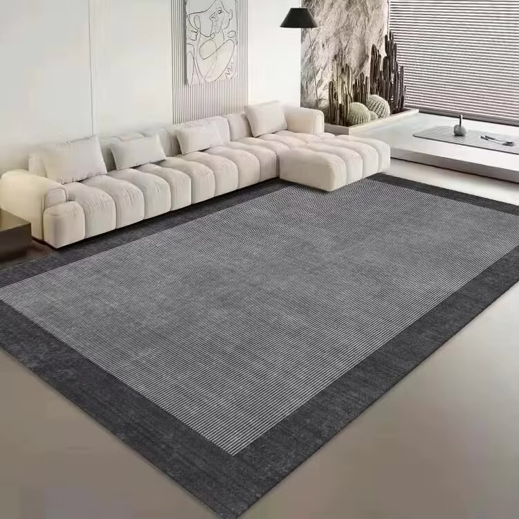 Norway Scandinavia Scandinavian Norwegian Nordic Minimalist style for Office Living Room Bedroom Washable Floor Lounge Large Modern Home Decoration Minimalism Area rugs Carpets in Gray grey with black trim