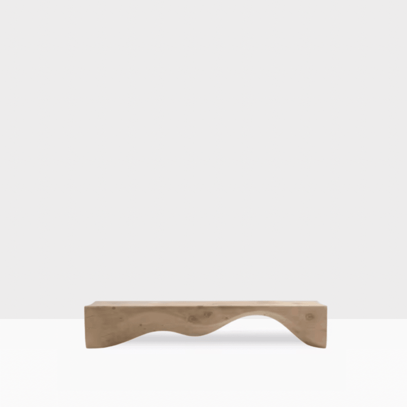 Solid wood Norway Scandinavia Scandinavian Norwegian Nordic style handmade creative crafted Double arch wabi wind B & B office bedside stool log exhibition hall home shoe change stool Seat Without Hand Rest outdoor garden Benches in natural light wooden color