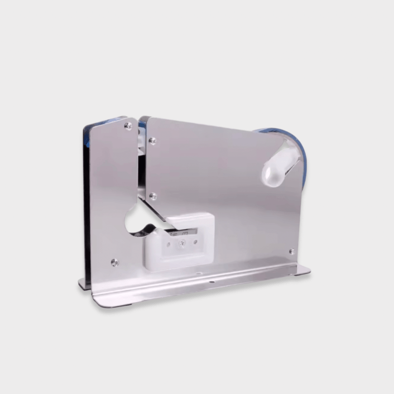 Office Home Bag Sealing For Supermarket, Stainless Steel Tape Bag Sealer For Vegetable Fruit Shop Tape Dispenser Holder Family Gift Packaging in white color