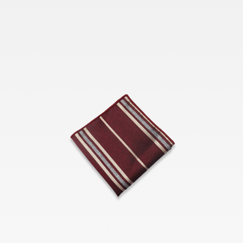 Men’s man mens Formal Geometric Floral Square Plaid Patterned Office work wfh workwear Wedding Groomsmen Handkerchief 24cm Wide Necktie Chinese Brand Fashionable Accessory Hankies Handkerchiefs in wine red, with beige