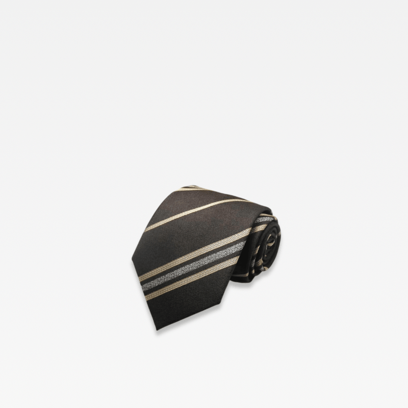 Men’s man mens Formal Geometric striped stripes Patterned Office work wfh workwear Wedding Groomsmen Tie 8cm Wide Necktie Chinese Brand Fashionable Accessory Ties in brown, with beige Gray grey