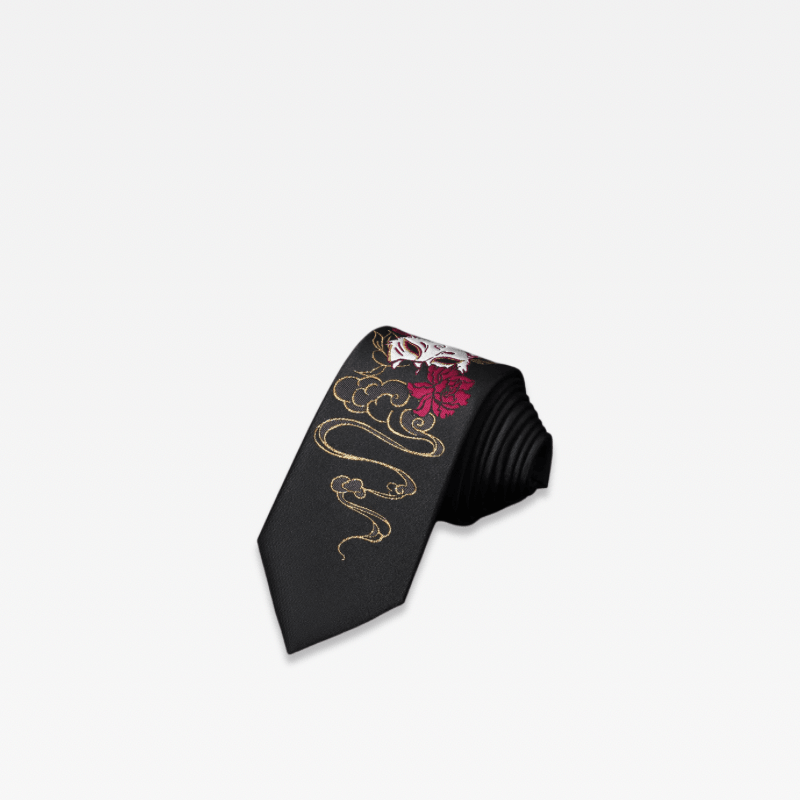 Women’s woman womens Men’s man mens Unisex Genflex Gender Neutral Genderfluid Japanese anime style solid fashion Two-Dimensional Nine-Tailed Fox Tie JKDK Uniform Shirt Handmade Versatile Fashionable Nine-Tailed Fox Fairy evening Necktie Fashionable Accessory Ties in black