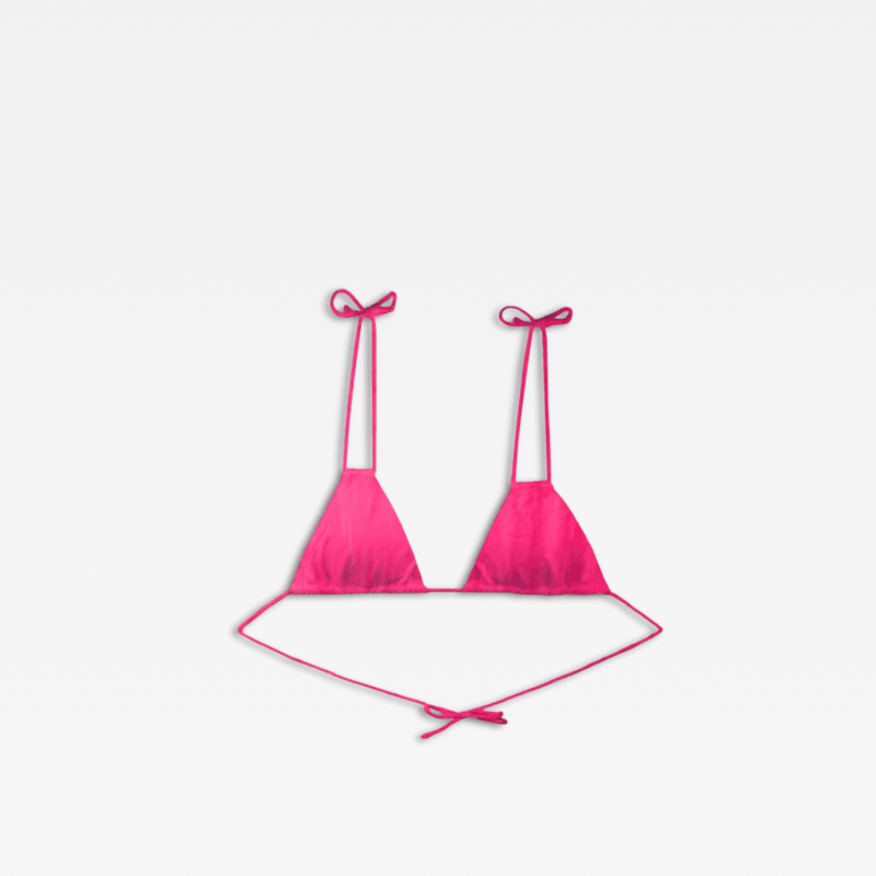 Women’s woman womens petite-, tall-, plus-, size Classic crossover string Triangle Bikini Top Woman Swimwear Triangular Tube Bathing Suits Sexy Biquini UP Swim Wear Bandage swimwear in rose pink
