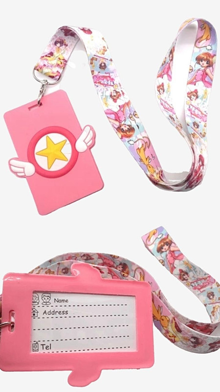 Soft Silicone Anime Card Captor Sakura Sign Card ID Holder Keychain Key Chains Holders Office School Supplies Trending