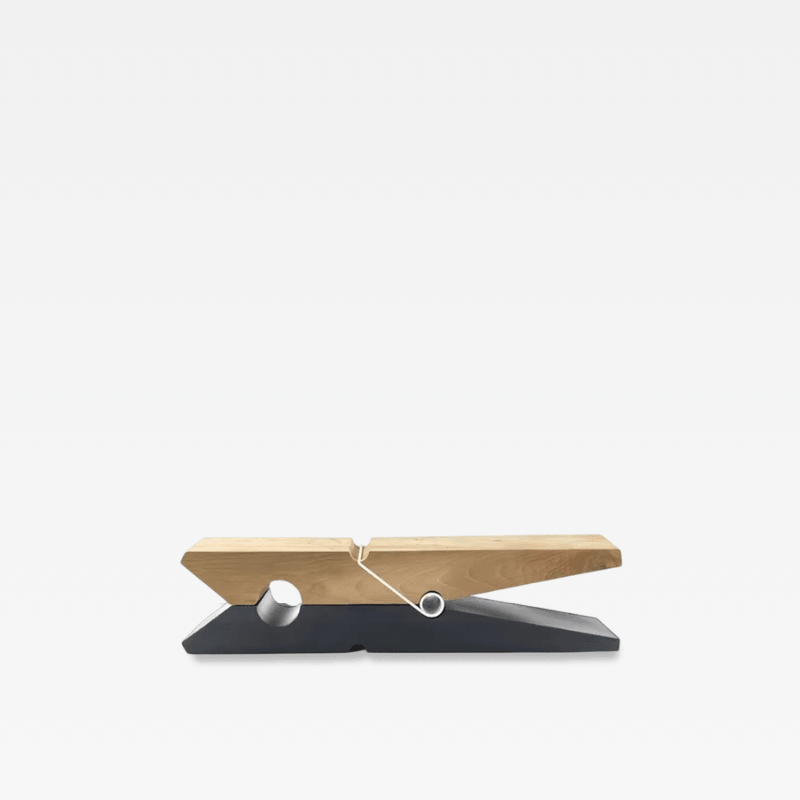 Office home Solid wood strip designer art clothing store shopping mall wooden rest stool changing shoes log benches in dual natural wood color and black