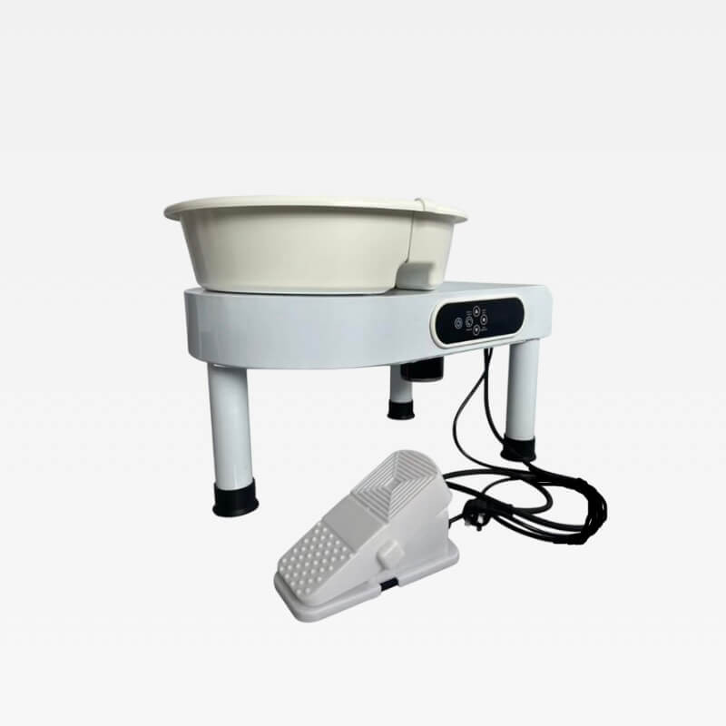 Professional Crafts Pottery Wheel for Adults and Beginners 0-320RPM Electric Ceramic Forming Machines with LCD Display for Home Studio in white