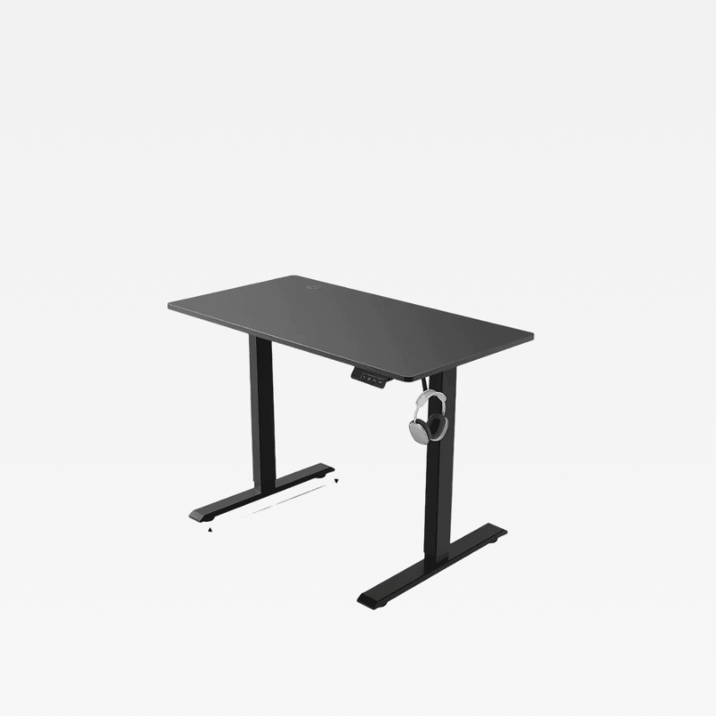Office Home study room JC Electric Lifting Computer Sitting Standing Desk Single Motor with headphone hook rest Electrical desks furniture in black