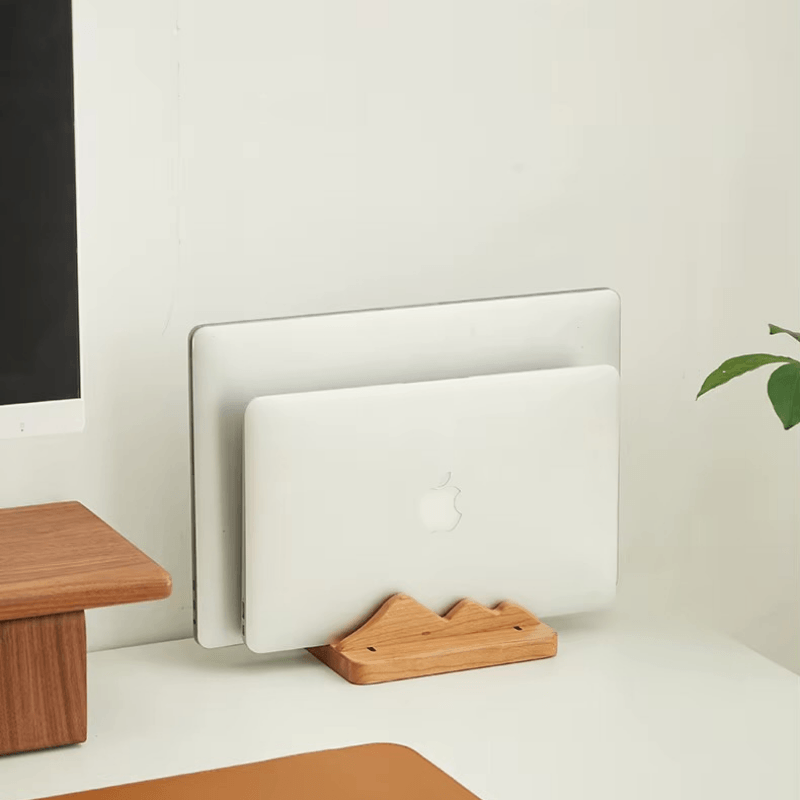 Office Home entryway Japanese mountains Wooden Vertical Laptop letters postal mail notebook, magazine Stand Holder Notebook Tablet Station Support for Macbook Air Pro PC Card Slot Cherry Wooden Holders home decor furniture accessories in light wood
