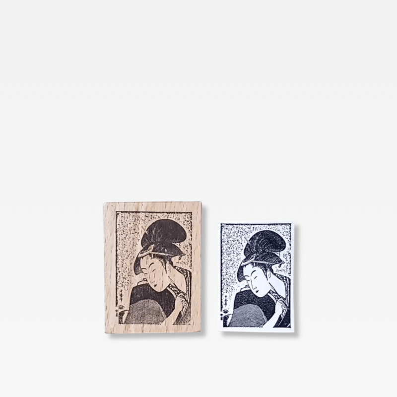 Office Home Tourism souvenir Japanese wooden Stamp Scrapbooking Ukiyo Japan Travelogue Vintage Scrapbook Journaling Diary Decoration Wood Notebooks Stamps seals Japan souvenirs Geisha Girl in natural light wood