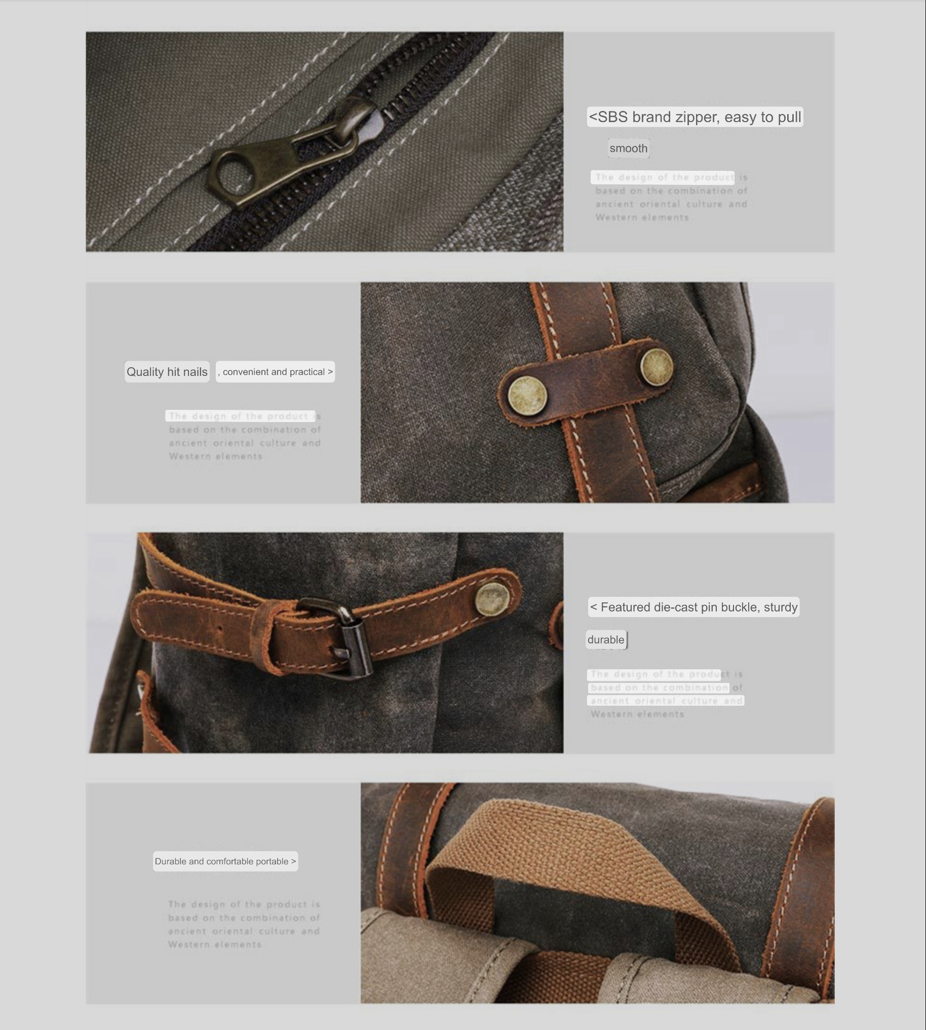 Oil Waxed Canvas Backpack  Unisex Anywear Men's Women’s Vintage Style Leather Belts Large Capacity Unisex Hiking Bags Multi-Function Travel Backpacks Trending