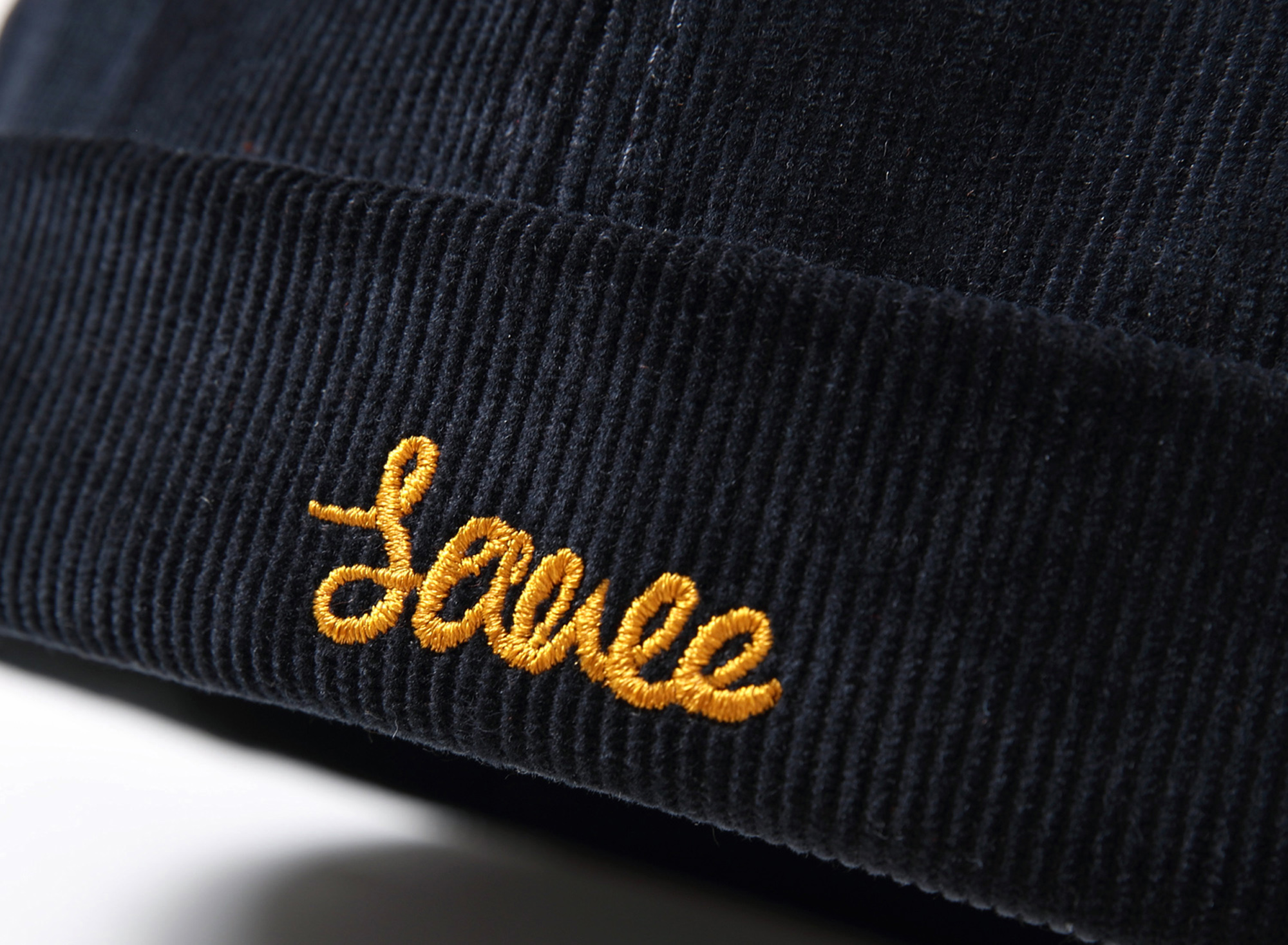 Sauce Skulcap  Unisex Anywear Men's Women’s Japanese Hat Fedoras Mens Miki Hats Ribbed Skullcaps Sailor's Cap Vintage Corduroy Fabric Embroidery Anti-deformation Size Adjustable Japan Caps for Man Woman in Dark Blue