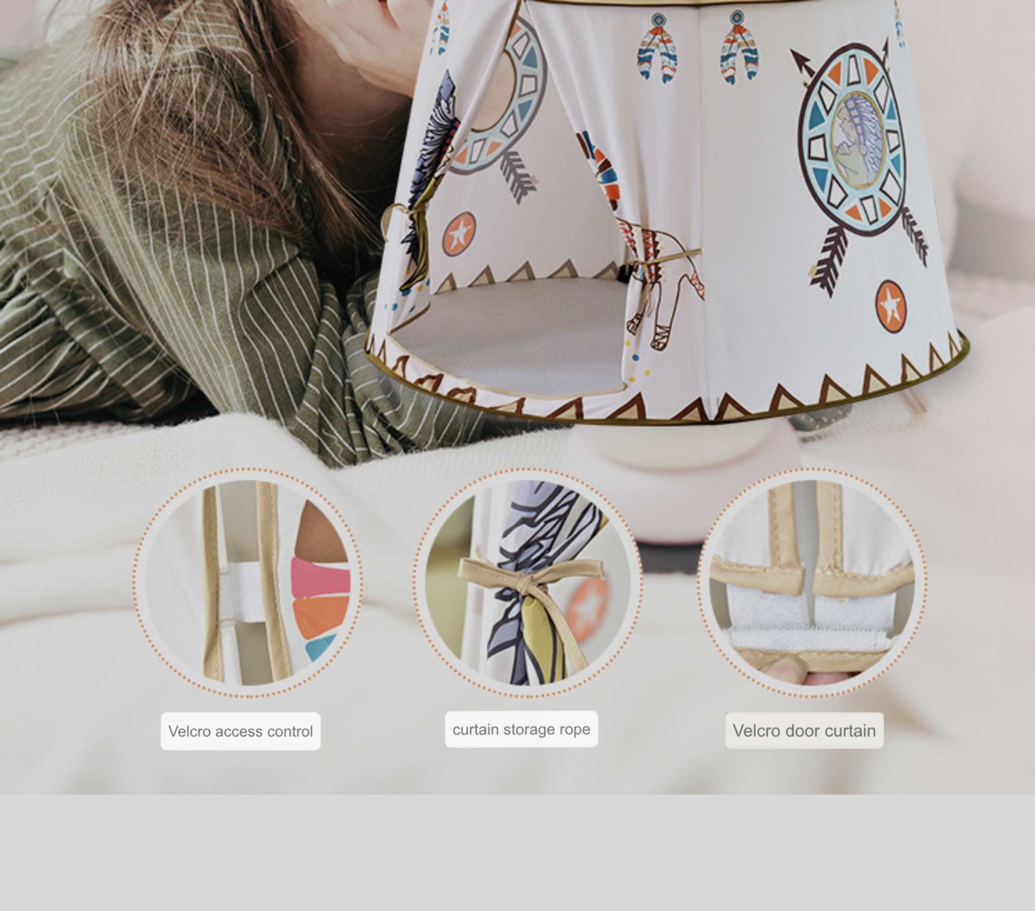 Kid Tent House  Unisex Portable Princess Castle 123*116cm Indian Lion Children Teepee Tents Play Baby Birthday Gift Trendy Kids Houses for Boy Girl Toys
