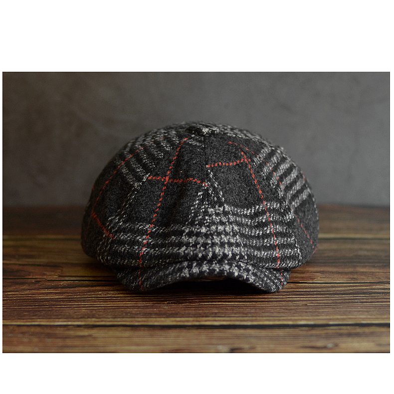 Gatsby Driver Cap   Unisex Anywear Mens Women’s Autumn Winter Plaid Newsboy Hat Wool Blend Male Beret Men And Women England Gatsby Retro Flat Caps Headwear Hats for Man Woman in Khaki