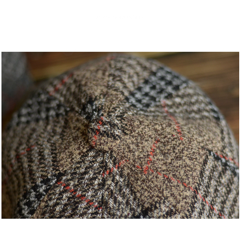 Gatsby Driver Cap   Unisex Anywear Mens Women’s Autumn Winter Plaid Newsboy Hat Wool Blend Male Beret Men And Women England Gatsby Retro Flat Caps Headwear Hats for Man Woman in Khaki