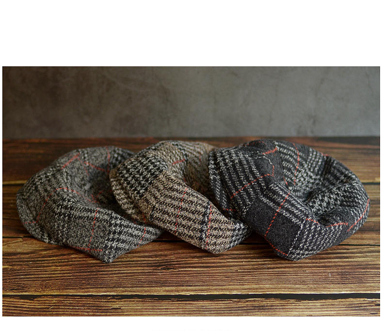 Gatsby Driver Cap   Unisex Anywear Mens Women’s Autumn Winter Plaid Newsboy Hat Wool Blend Male Beret Men And Women England Gatsby Retro Flat Caps Headwear Hats for Man Woman in Khaki