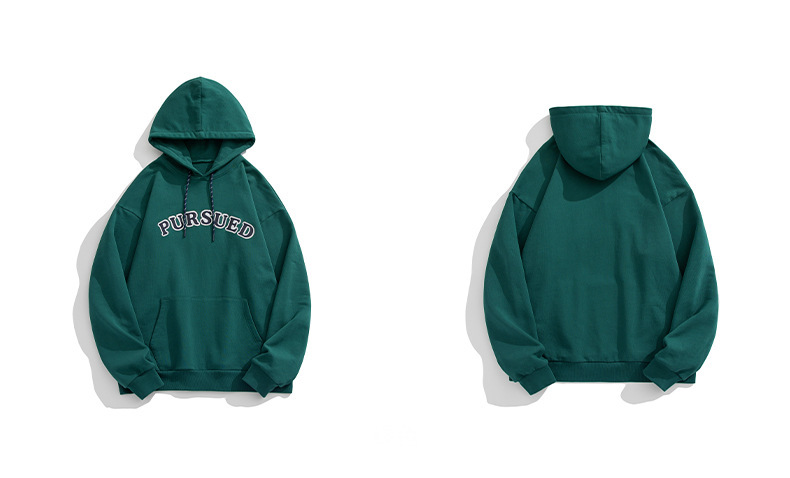 American Hooded Sweatshirt Japanese Unisex Anywear Women’s Men's Clothing Autumn Loose Fashion Embroidered Blouse for Men and Women Hoodies America Fitness Activewear in Green