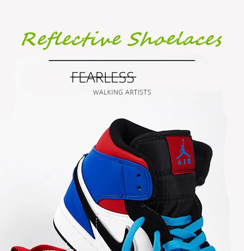 Reflective Shoe Lace 47" / 55"/ 63"   Unisex Anywear Mens Women’s 3M Laces Colorful Fearless Shoelace for AJ1 AF1 Shoelaces Laces Trends for Man Woman Blue 