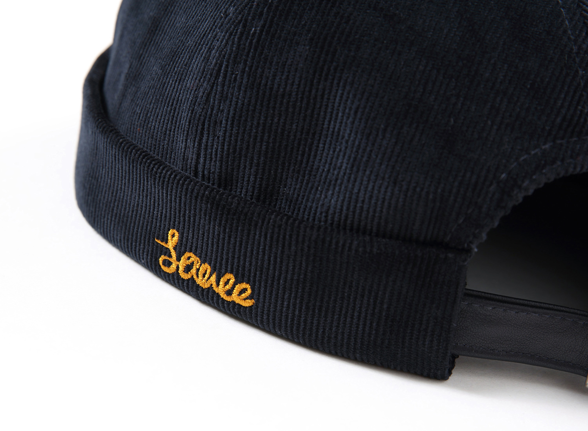 Sauce Skulcap  Unisex Anywear Men's Women’s Japanese Hat Fedoras Mens Miki Hats Ribbed Skullcaps Sailor's Cap Vintage Corduroy Fabric Embroidery Anti-deformation Size Adjustable Japan Caps for Man Woman in Dark Blue