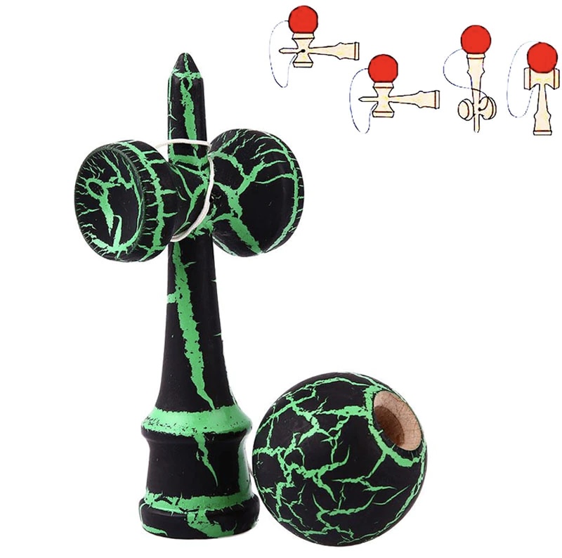 Kendama Toy   Unisex Japanese Regular Professional Ball Outdoor Skillful Juggling Ball Stress Ball Japan Early Education Wooden Toys for Children In Green 