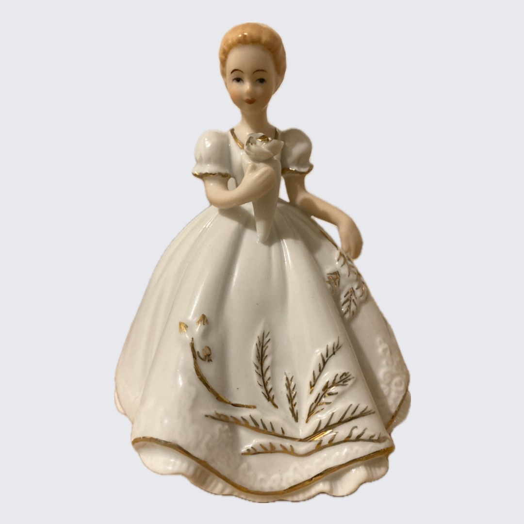 Classic SBL Ceramic Victorian Girl Figurine Base View