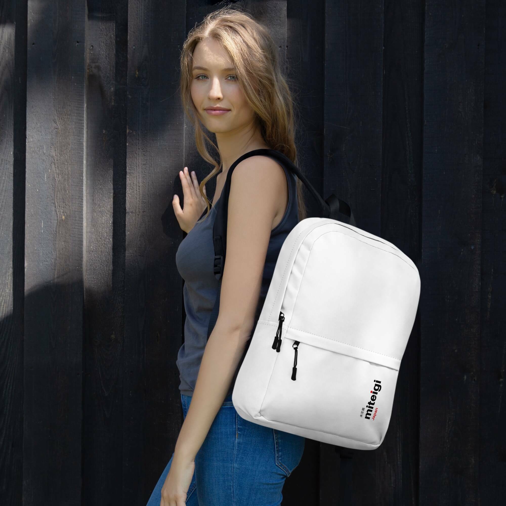 Backpack miteigi Logo     Outdoors Fitness Sports Activewear by miteigi products brand items luggage travel vacation getaway holiday workwear baggage everyday bags White