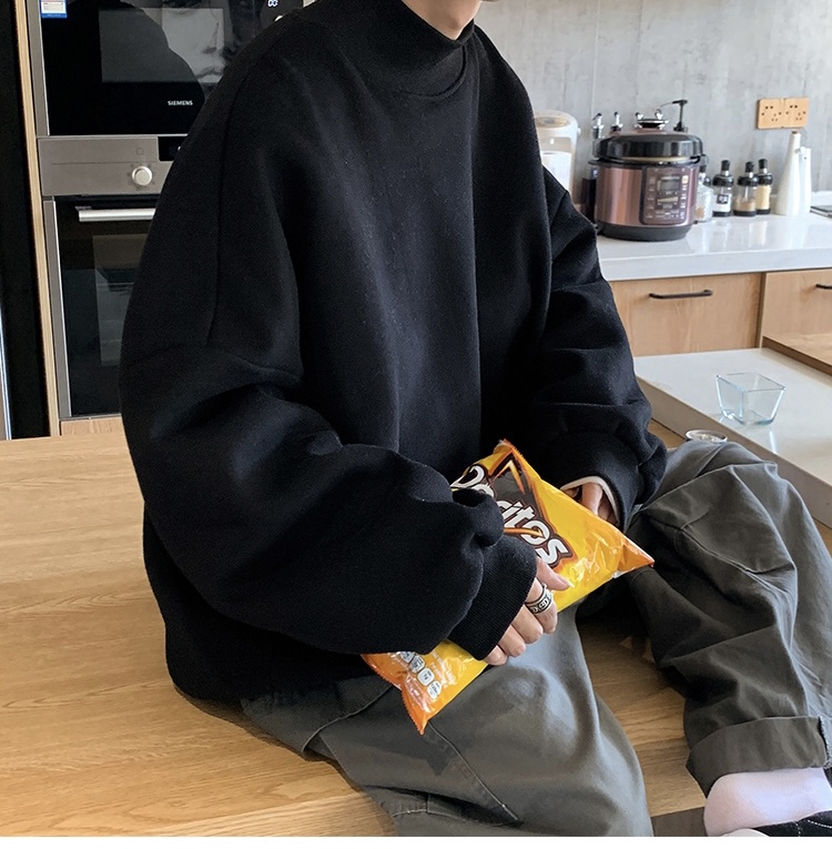 Turtleneck Sweatshirt  Men's Autumn Winter Solid Color Male Jumpers Hoodies Casual Unisex Anywear Mens Women’s Pullovers Sweatshirts Trendy for Man Woman in black White pink Blue 