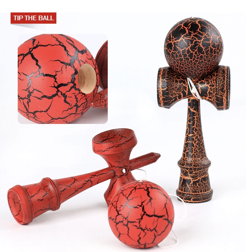 Kendama Toy   Unisex Japanese Regular Professional Ball Outdoor Skillful Juggling Ball Stress Ball Japan Early Education Wooden Toys for Children In Green Orange 