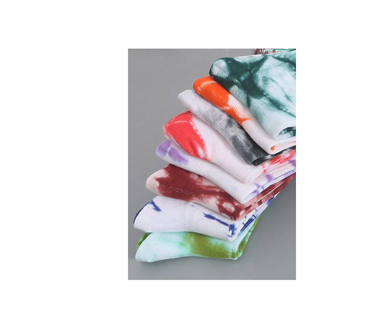 Tie-Dye Socks   Unisex Anywear Mens Women’s Autumn and winter fashion Korean style Harajuku hip-hop skateboard festive holiday gift happy cotton Korea socks Trending for Man Woman in Black Blue Green Orange Purple Red White Wine Red