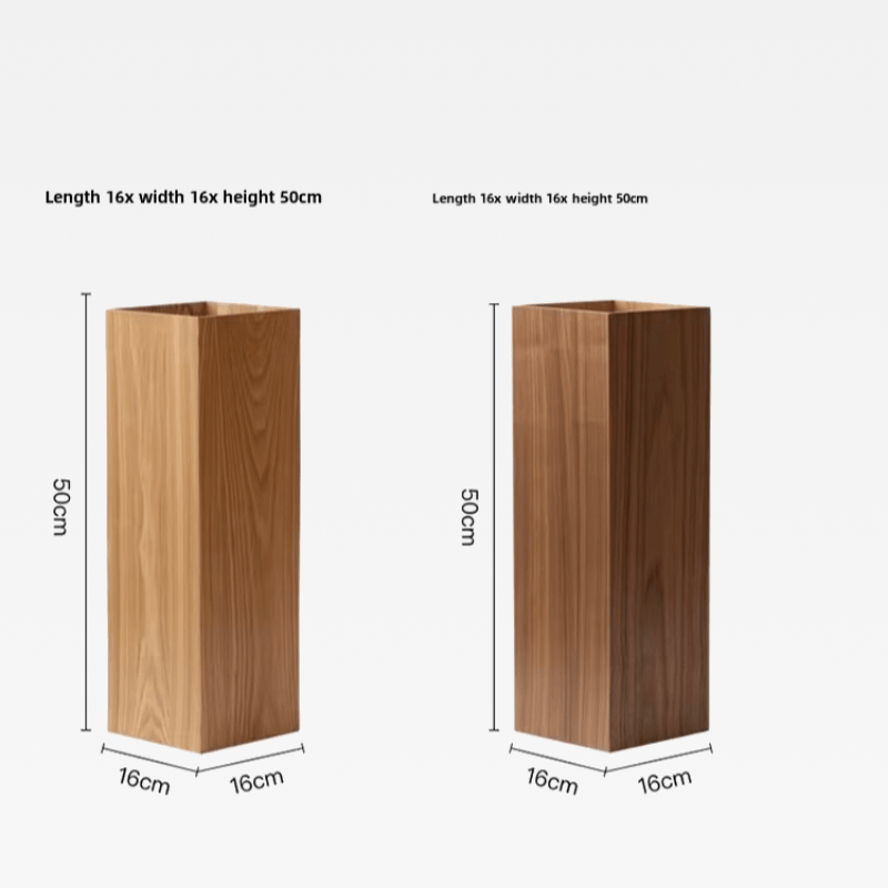 Japanese Style Office Home Entryway Parasol Holder Solid Wood Square Umbrella Stand Hotel Lobby Umbrellas Rack Stable Load-bearing Parasol Stands in ash wood, walnut Wooden furniture 