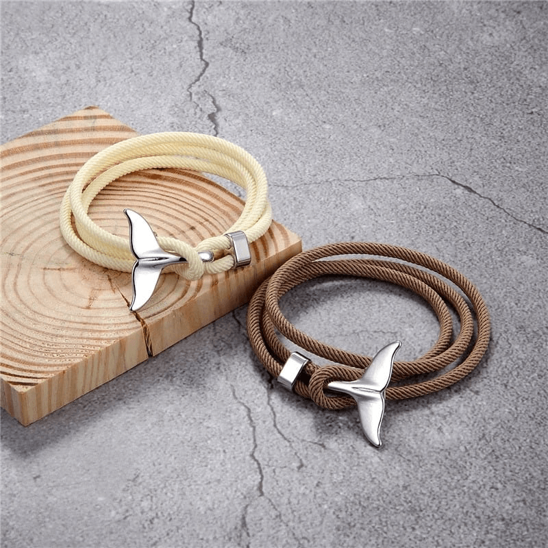 Women’s woman womens Men’s man mens Unisex Genflex Gender Neutral Genderfluid Ocean Style Whale animal design Tail Anchor Bracelet for Men Women Multilayer Adjustable Rope Couple Bracelets Fashion Friendship Jewelry Gift Jewellery in off-white cream-, champagne light brown-, with silver