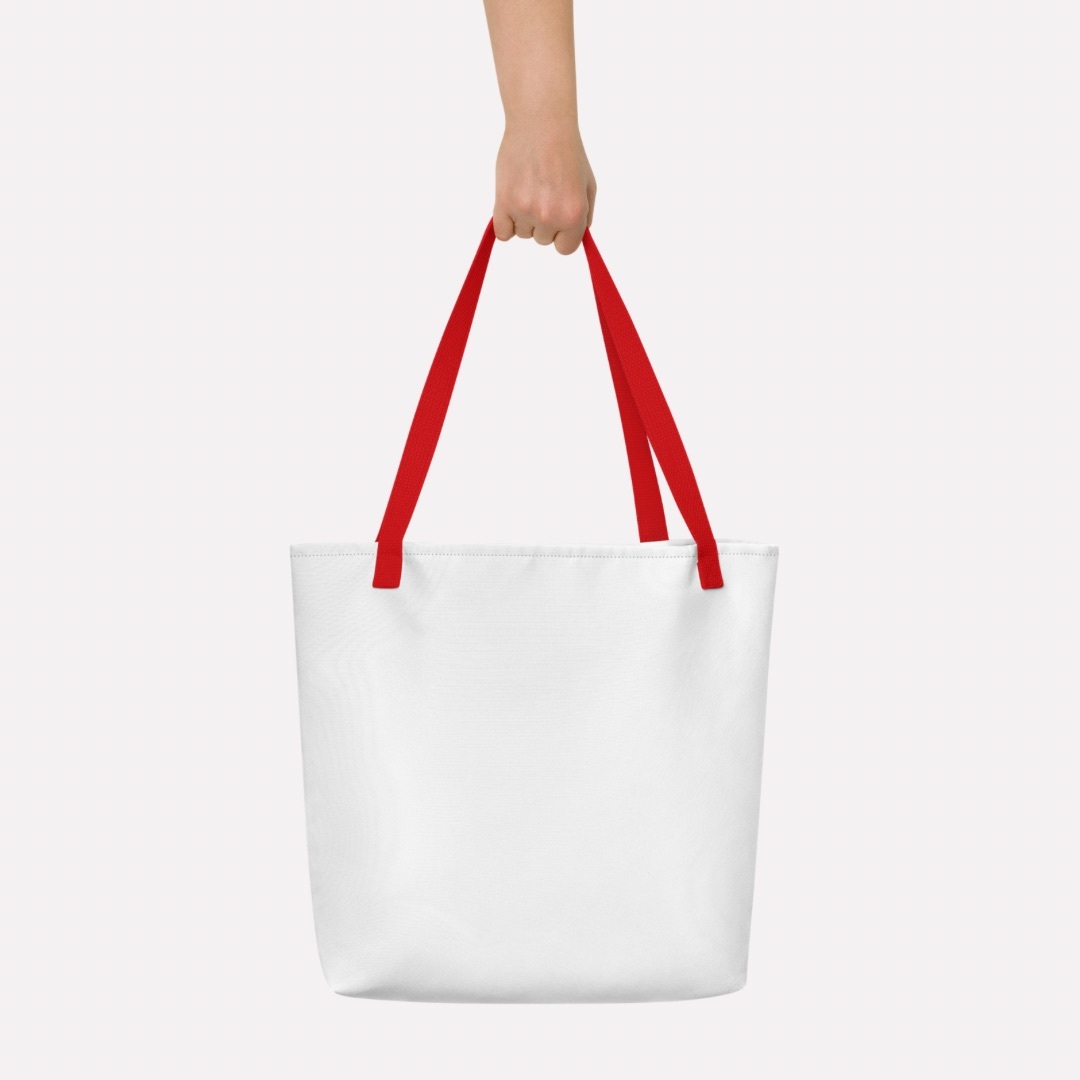 miteigiYūki Large Tote Bag Logo  miteigi Logo Branded product item miteigiYūki Fitness Sports Activewear by miteigi products brand items luggage baggage bags White red