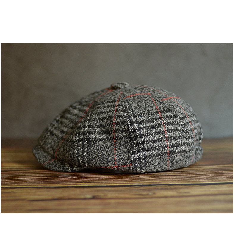 Gatsby Driver Cap   Unisex Anywear Mens Women’s Autumn Winter Plaid Newsboy Hat Wool Blend Male Beret Men And Women England Gatsby Retro Flat Caps Headwear Hats for Man Woman in Khaki