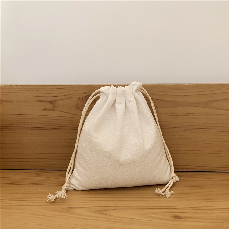 Pleated Cotton Drawstring Pouch Japanese Rice Grain Food Serveware Storage Packaging Gift Bag Jewelry Organizer Christmas Japan Bags in Whitwidth=