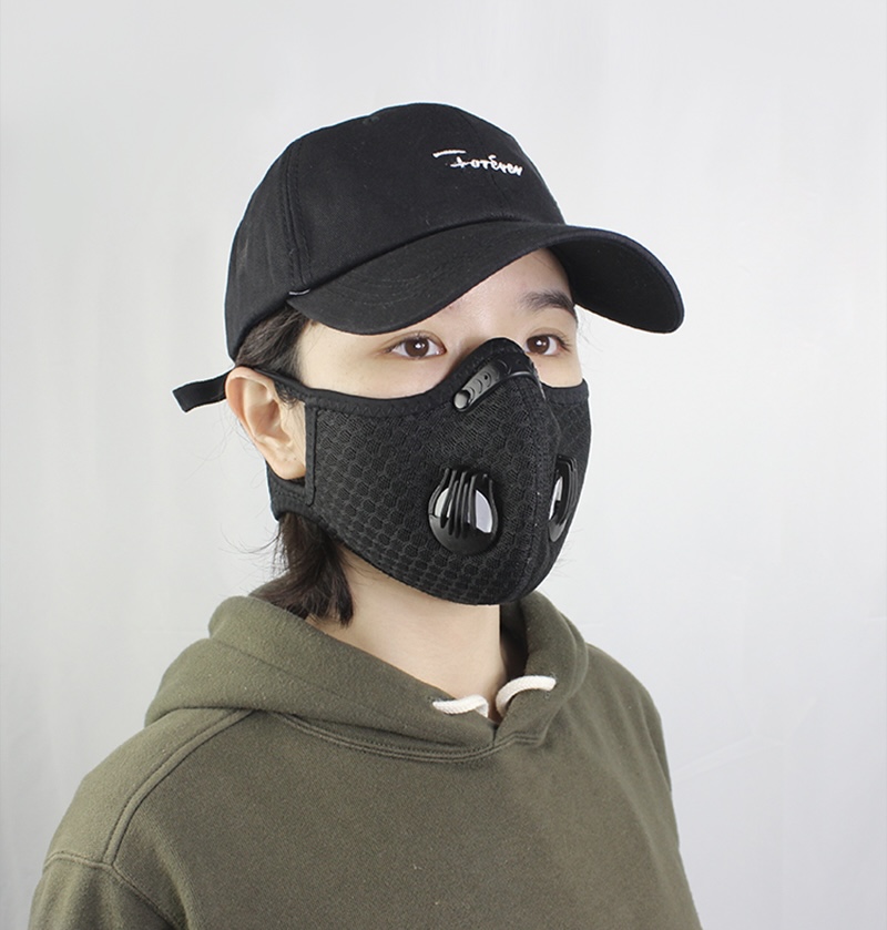 MiteigiYūki Sports Face Mask   Unisex Anywear Mens Women’s Activated Carbon Filter Dust PM 2.5 Anti-Pollution Running Training MTB Road Bike Cycling Masks Sportswear Activewear Trending for Man Woman Black 