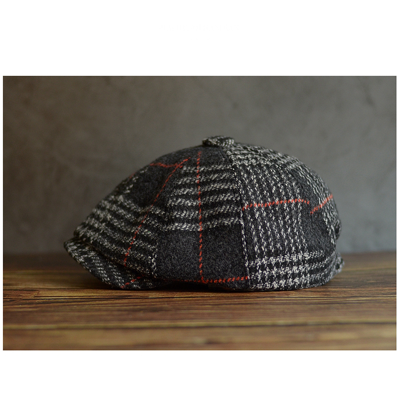 Gatsby Driver Cap   Unisex Anywear Mens Women’s Autumn Winter Plaid Newsboy Hat Wool Blend Male Beret Men And Women England Gatsby Retro Flat Caps Headwear Hats for Man Woman in Khaki