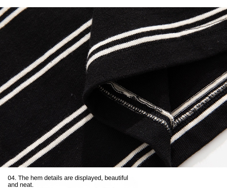 Stripe Sweater  Unisex Anywear Women’s Men's Japanese Autumn Round Neck Versatile Loose Couple Long Sleeve Top Oversized Crewneck Japan Sweaters for Man Woman Trendy in Black Beige White